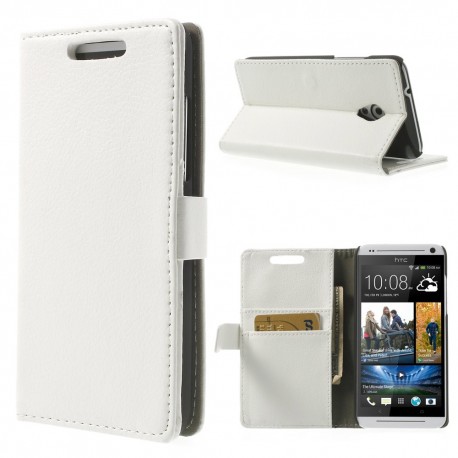 HTC Desire 500 - etui na telefon i dokumenty - Litchi białe