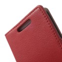 HTC Desire 500 Portfel Etui – Litchi Czerwony
