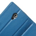 HTC Desire 500 Portfel Etui – Litchi Niebieski