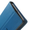 HTC Desire 500 Portfel Etui – Litchi Niebieski