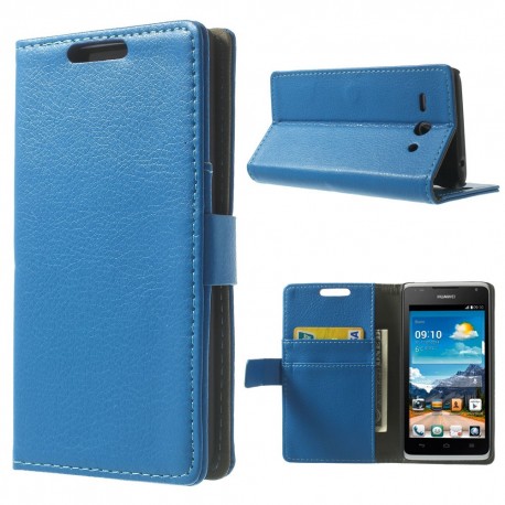 Huawei Ascend Y530 - etui na telefon i dokumenty - Litchi niebieskie