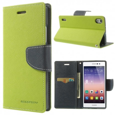 Huawei Ascend P7 - etui na telefon i dokumenty - Fancy zielone