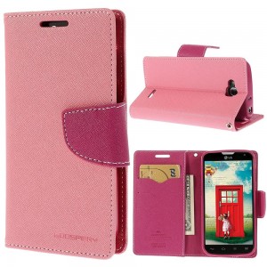 LG L90 - etui na telefon i dokumenty - Fancy różowe