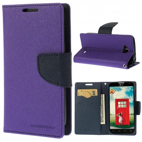 LG L90 - etui na telefon i dokumenty - Fancy purpurowe