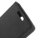 LG F70 Ochronne Portfel Etui – Litchi Czarne