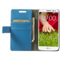 LG G2 Mini Portfel Etui – Litchi Niebieski