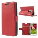 LG G2 Mini Portfel Etui – Litchi Czerwony