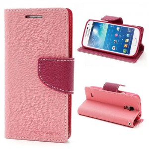 Samsung Galaxy S4 Mini - etui na telefon i dokumenty - Fancy różowe