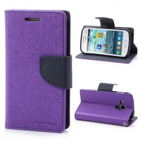 Samsung Galaxy Trend / Trend Plus - etui na telefon i dokumenty - Fancy purpurowe