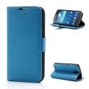 Samsung Galaxy S4 Active - etui na telefon i dokumenty - Litchi niebieskie