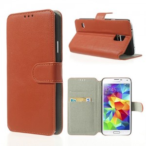 Samsung Galaxy S5 - etui na telefon i dokumenty - SK Style pomarańczowe