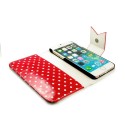 Apple iPhone 6 Portfel Etui – Tuff-Luv Białe/Czerwony Polka