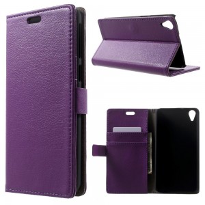 HTC Desire 820 - etui na telefon i dokumenty - Lychee purpurowe
