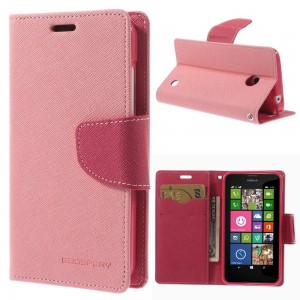 Nokia Lumia 630 / 635 - etui na telefon i dokumenty - Fancy różowe