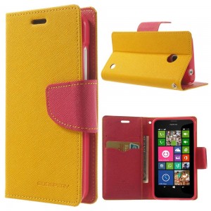 Nokia Lumia 630 / 635 - etui na telefon i dokumenty - Fancy żółte