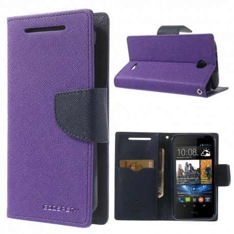 HTC Desire 310 - etui na telefon i dokumenty - Fancy purpurowe