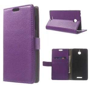 HTC Desire 510 - etui na telefon i dokumenty - Litchi purpurowe
