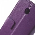 HTC Desire 510 Portfel Etui – Purpurowy Litchi