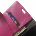 HTC Desire 510 Portfel Etui – Ciemny Różowy Litchi