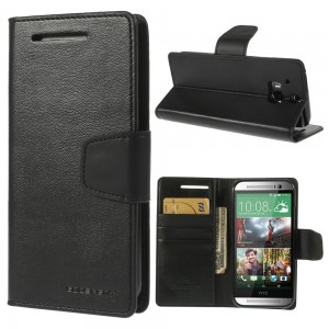 HTC One M8 - etui na telefon i dokumenty - Sonata czarne