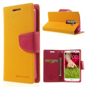 LG G2 Mini - etui na telefon i dokumenty - Fancy Goospery żółte