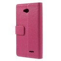 LG L65 Portfel Etui – PU Skóra Litchi Różowy