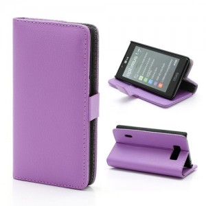LG Optimus L7 P700 - etui na telefon i dokumenty - Litchi purpurowe