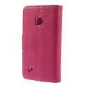Nokia Lumia 530 Portfel Etui – Litchi Różowy