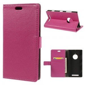 Nokia Lumia 830 - etui na telefon i dokumenty - Litchi różowe