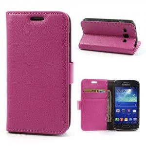 Samsung Galaxy Ace 3 - etui na telefon i dokumenty - Lychee różowe