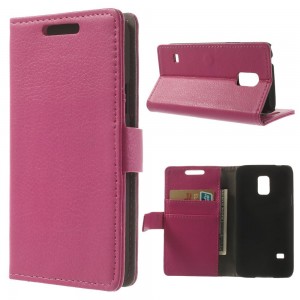 Samsung Galaxy S5 Mini - etui na telefon i dokumenty - Lychee różowe