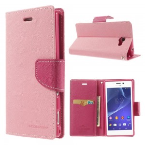 Sony Xperia M2 - etui na telefon i dokumenty - Fancy różowe