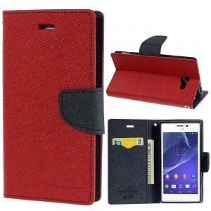 Sony Xperia M2 - etui na telefon i dokumenty - Fancy czerwone