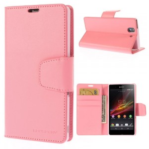 Sony Xperia Z - etui na telefon i dokumenty - Sonata różowe