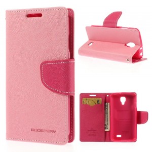 LG F70 - etui na telefon i dokumenty - Fancy Goospery różowe