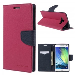 Samsung Galaxy A7 - etui na telefon i dokumenty - Fancy różowe