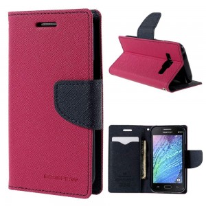 Samsung Galaxy J1 - etui na telefon i dokumenty - Fancy różowe