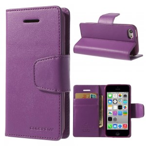 Apple iPhone 5C - etui na telefon i dokumenty - Sonata purpurowe
